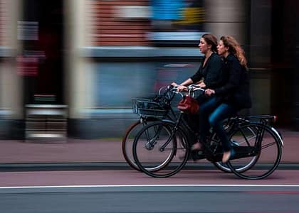 women on bike